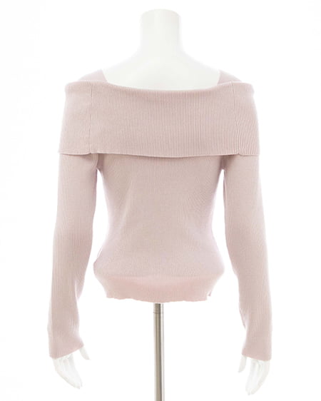 INGNI(イング) ブローチ付オフショルニット ピンク