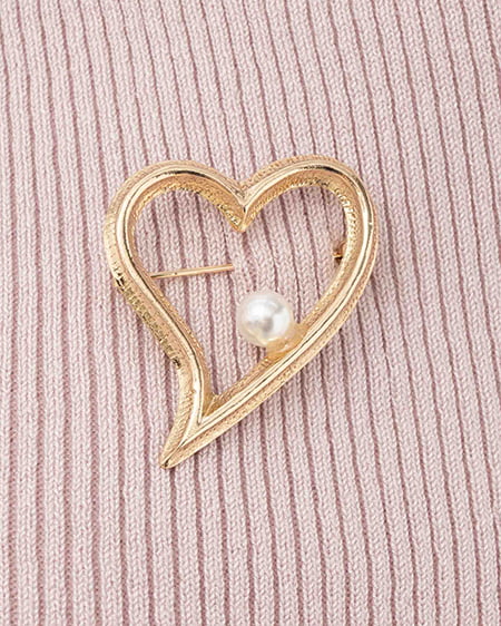 INGNI(イング) ブローチ付オフショルニット ピンク