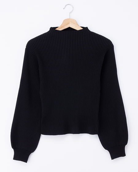 【WEB限定】ボトルネックリブニット