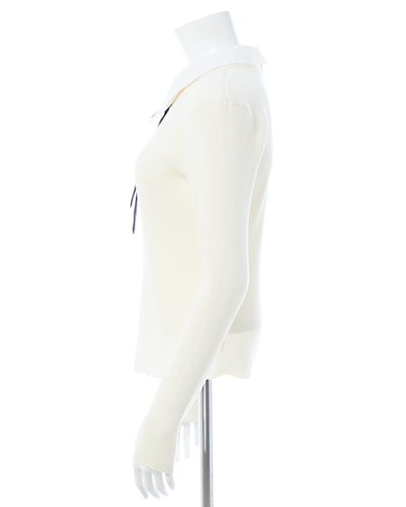 INGNI(イング) 襟付ボウタイニット アイボリー