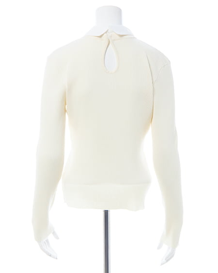 INGNI(イング) 襟付ボウタイニット アイボリー