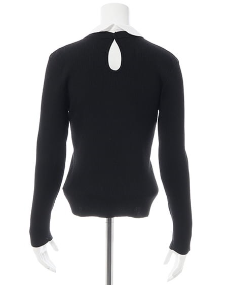 INGNI（イング） 襟付ボウタイニット ｸﾛ