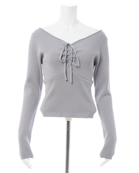 INGNI（イング） フロントギャザーニット ｸﾞﾚｰ