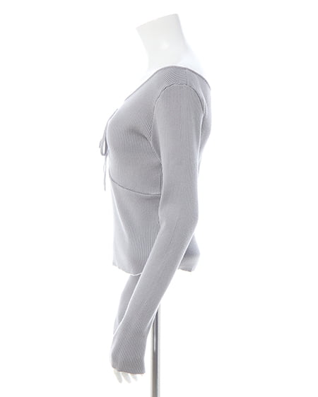 INGNI（イング） フロントギャザーニット ｸﾞﾚｰ