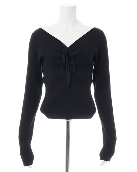 INGNI(イング) フロントギャザーニット クロ