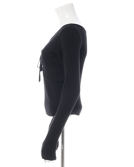 INGNI(イング) フロントギャザーニット クロ