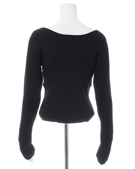 INGNI(イング) フロントギャザーニット クロ