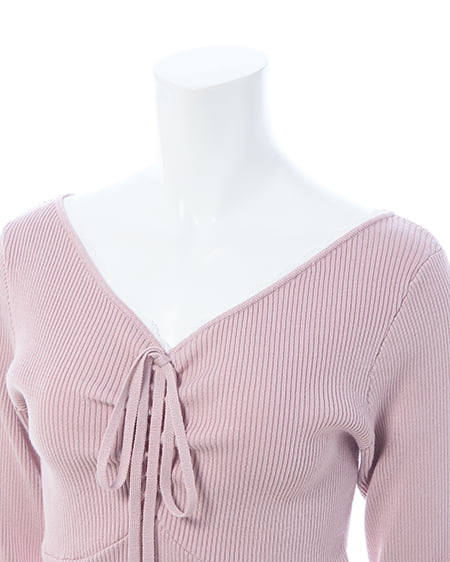 INGNI(イング) フロントギャザーニット ピンク