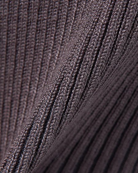 INGNI（イング） リブワンショルベロアリボンニット ﾁｬｺｰﾙｸﾞﾚｰ