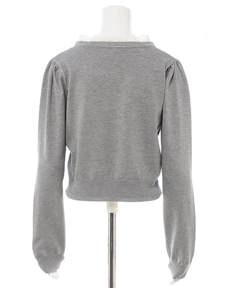 INGNI（イング） レースボウタイニット ｸﾞﾚｰ