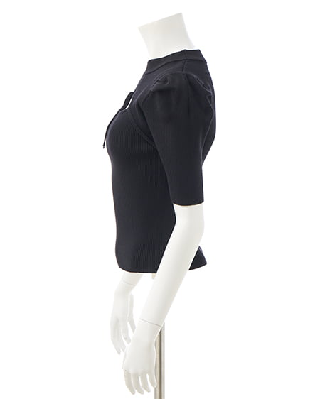 INGNI（イング） デコルテオープン5分袖ニット ｸﾛ