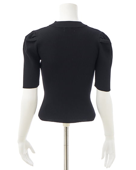 INGNI（イング） デコルテオープン5分袖ニット ｸﾛ