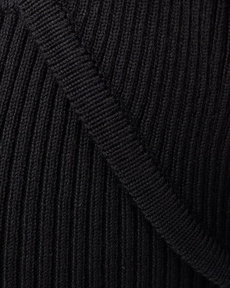 INGNI（イング） デコルテオープン5分袖ニット ｸﾛ