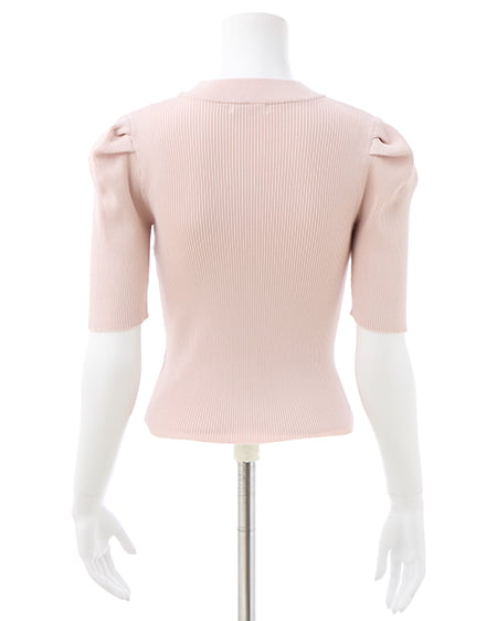 INGNI（イング） デコルテオープン5分袖ニット ﾋﾟﾝｸ