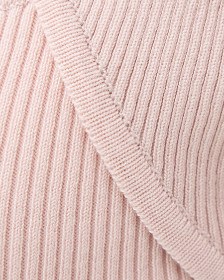 INGNI（イング） デコルテオープン5分袖ニット ﾋﾟﾝｸ