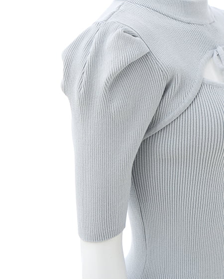 INGNI（イング） デコルテオープン5分袖ニット ｻｯｸｽ