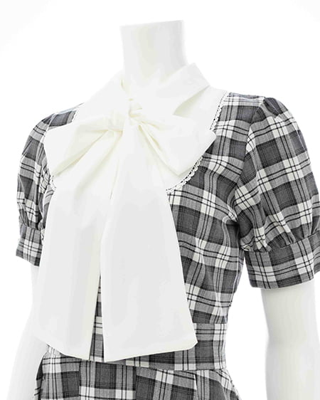 INGNI(イング) チェック柄シャツドッキングプリーツミニワンピース グレー/チェック
