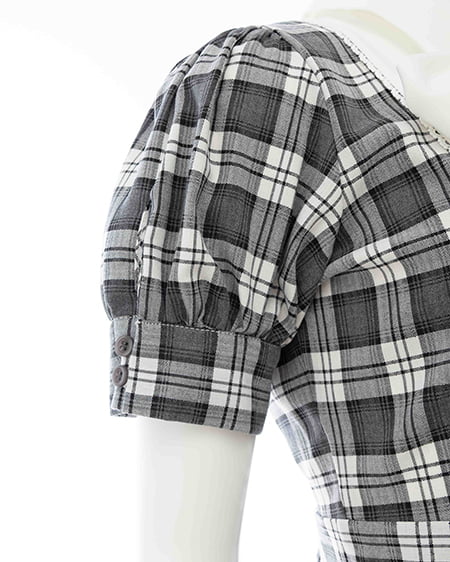 INGNI(イング) チェック柄シャツドッキングプリーツミニワンピース グレー/チェック