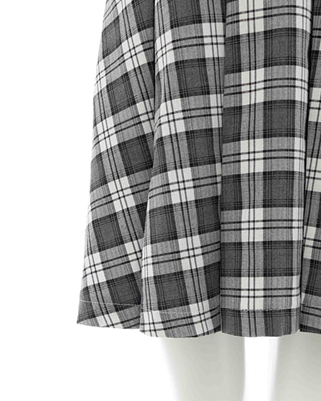 INGNI(イング) チェック柄シャツドッキングプリーツミニワンピース グレー/チェック