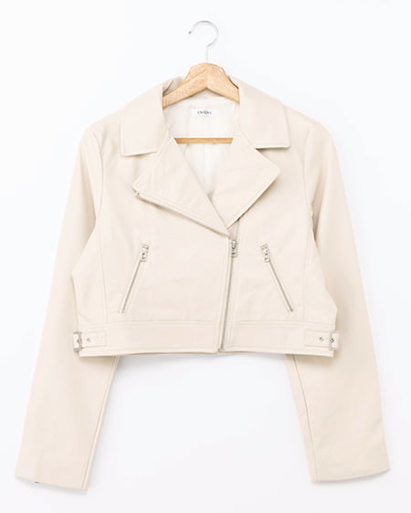 【9／16 2時までの限定価格】【WEB限定】クロップド丈ライダースジャケット