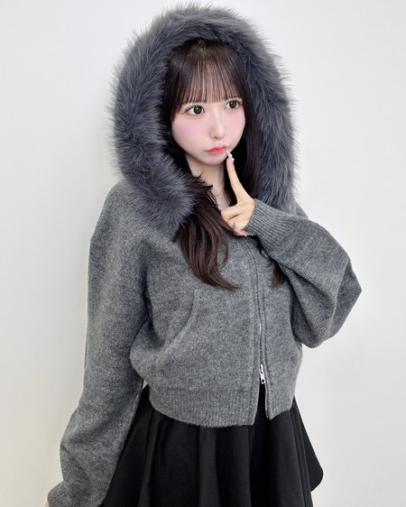 【リバイバル/WEB限定】エコファー付ニットパーカー