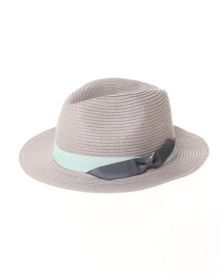 allamanda(アラマンダ) バイカラーリボン中折れHAT グレー