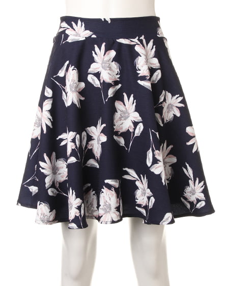 INGNI(イング) シアーチェックx花柄フレアスカート ｺﾝ