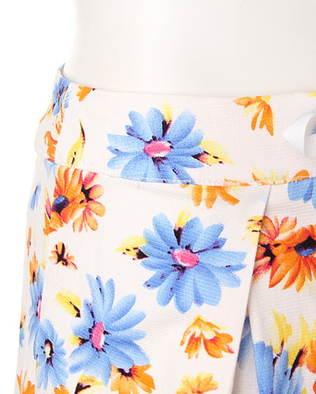 INGNI(イング) フロントレースUP花柄コクーンスカート オレンジ/ハナ