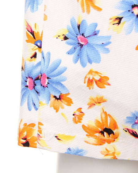 INGNI(イング) フロントレースUP花柄コクーンスカート オレンジ/ハナ