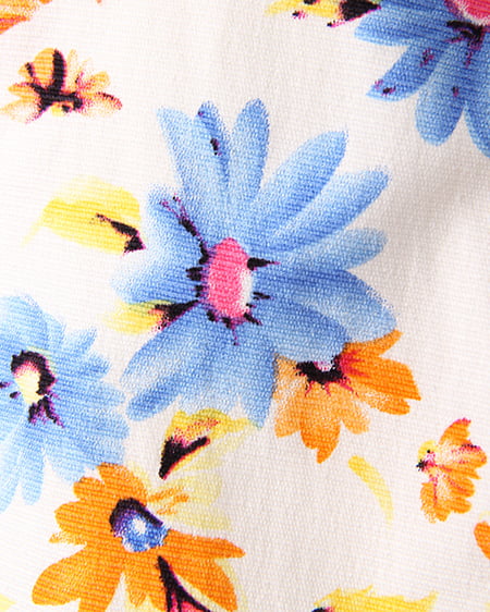 INGNI(イング) フロントレースUP花柄コクーンスカート オレンジ/ハナ