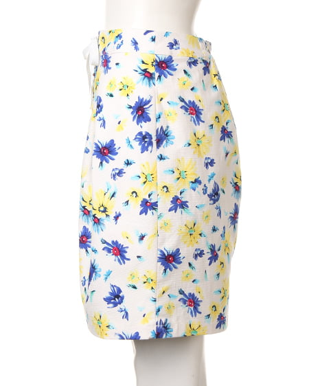 INGNI（イング） フロントレースUP花柄コクーンスカート ﾌﾞﾙｰ/ﾊﾅ