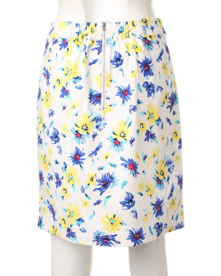 INGNI（イング） フロントレースUP花柄コクーンスカート ﾌﾞﾙｰ/ﾊﾅ