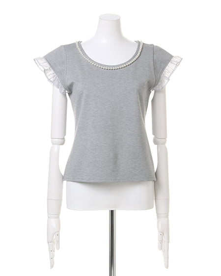INGNI（イング） 袖口フリルカットTOPS ｸﾞﾚｰ
