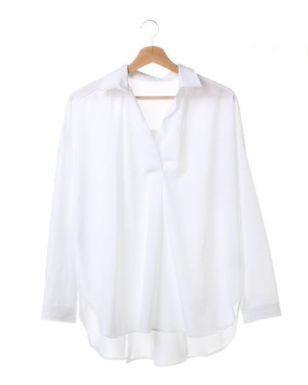 allamanda(アラマンダ) デシンスキッパーシャツ オフホワイト