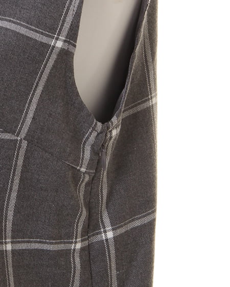 INGNI(イング) アソートチェック裾レースサックワンピース グレー