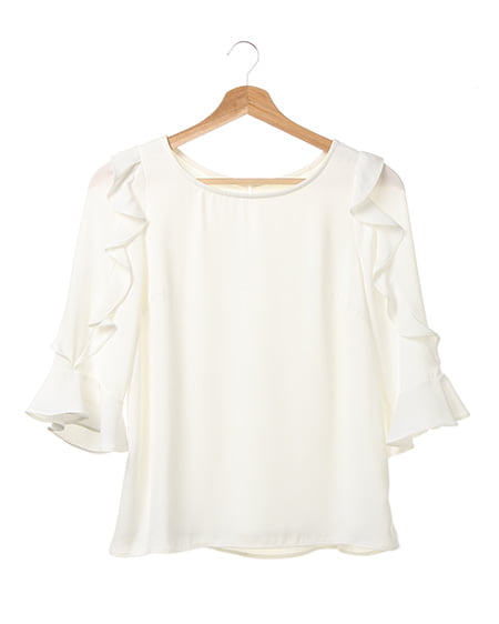 【WEB限定】フリルデザインスリーブTOPS