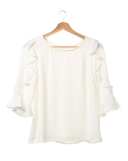 【WEB限定】フリルデザインスリーブTOPS