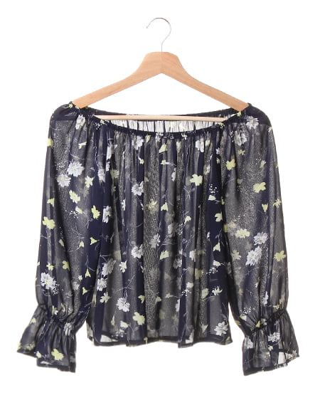 【WEB限定】花柄オフショルTOPS