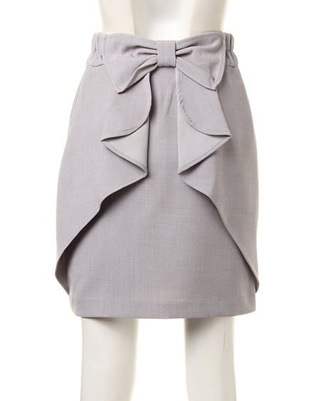 INGNI(イング) Backラッフルリボンタイトスカート グレー