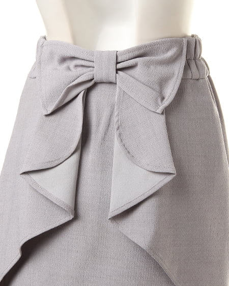 INGNI(イング) Backラッフルリボンタイトスカート グレー