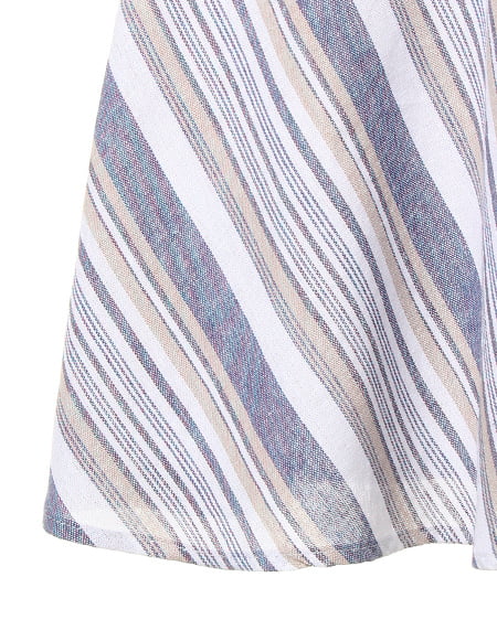 INGNI(イング) フロント釦ワンピース ブルー/ストライプ