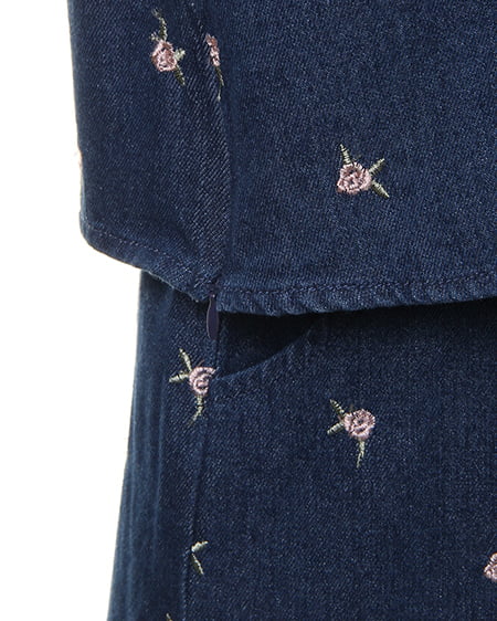 INGNI（イング） お花刺繍SET UP ﾌﾞﾙｰ