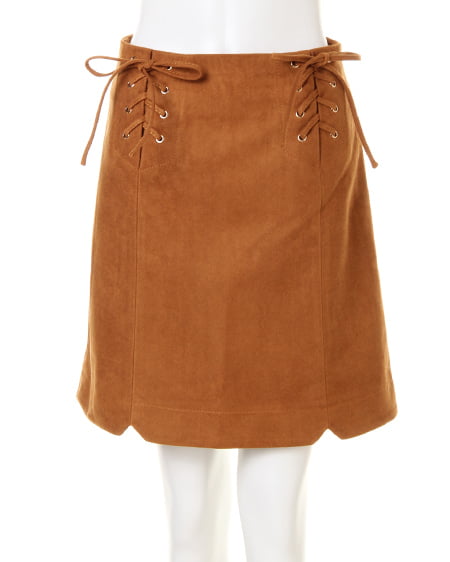 INGNI(イング) レースUP台形/スカート キャメル