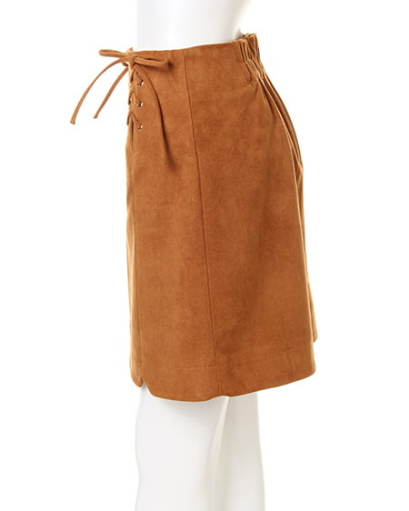 INGNI(イング) レースUP台形/スカート キャメル