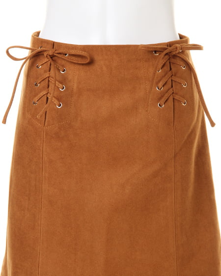 INGNI(イング) レースUP台形/スカート キャメル