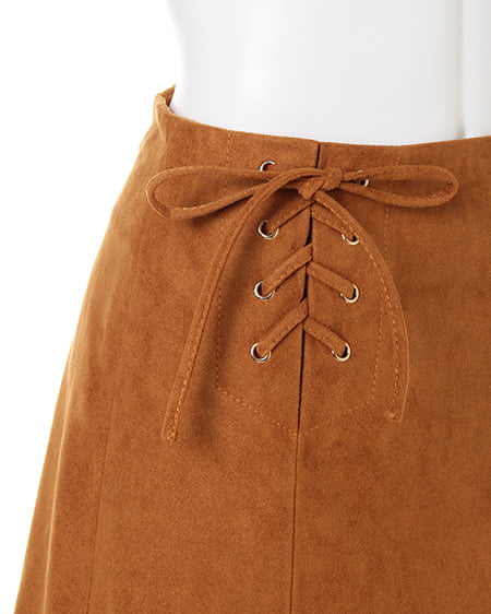 INGNI(イング) レースUP台形/スカート キャメル