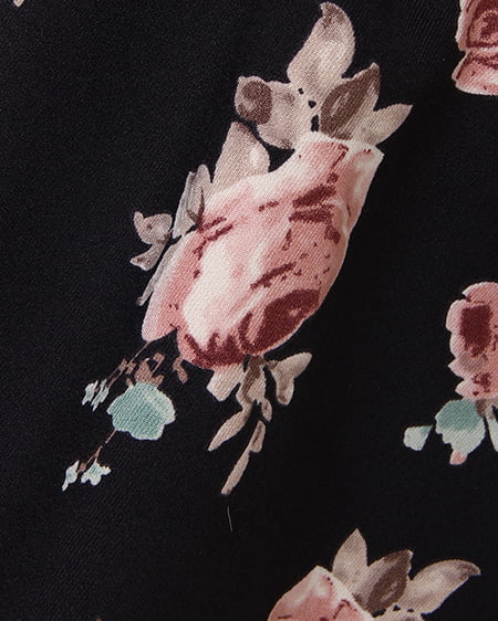 INGNI(イング) バラ柄サイドレースUPスカート クロ