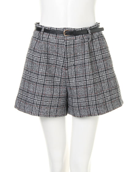 INGNI（イング） グレンチェック柄ショート／パンツ ｸﾞﾚﾝﾁｪｯｸ