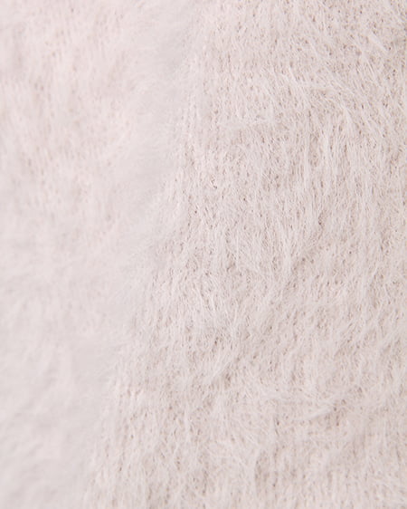 INGNI(イング) フェザーヤーンクルーネック半袖ニット ライトグレー