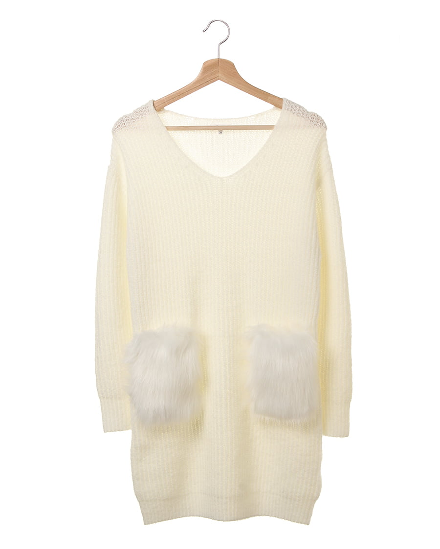 ファーポケットVネックニットワンピース｜allamanda(アラマンダ) 公式